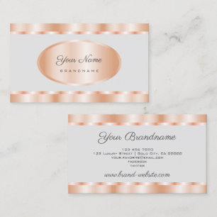 Elegant Rose Gold Effect Colours with Light Grey  Business Card