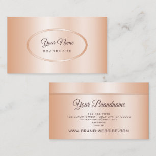 Elegant Rose Gold Effect Template Professional Business Card