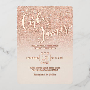 Elegant Rose gold Faux Glitter chic Wedding