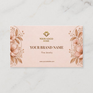 Elegant Rose Gold Floral Jewellery Earring Card