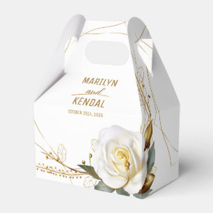 Elegant Rose Gold Floral Wedding Favour Box