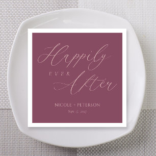 Elegant Rose Gold Flourish Mauve Wedding Napkin