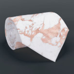 Elegant Rose Gold Foil Chic White Marble Tie<br><div class="desc">Elegant Rose Gold Foil | White Marble Necktie with a larger pattern trendy white marble and soft pink rose gold foil style marble veins running throughout. The pattern can be resized for a variety of looks. Perfect for your wedding,  elegant affair,  or chic esthetic.</div>