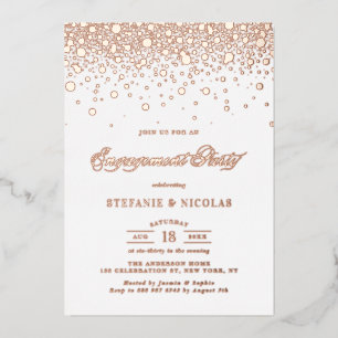 Elegant Rose Gold Foil Confetti Engagement Party