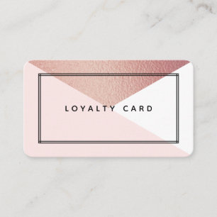 Elegant Rose Gold Foil Modern Geometric Style Loyalty Card