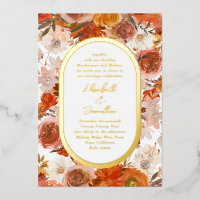 Elegant Rose Gold Frame Floral Abundance Wedding F