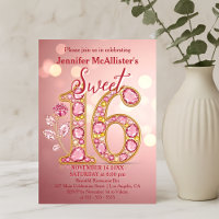 Elegant Rose Gold Gemstone Sweet 16 Birthday 