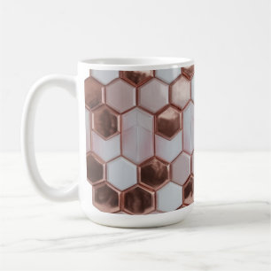 Elegant Rose Gold Geometric Classic Mug 15 oz