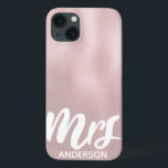 Elegant Rose Gold Glass Texture Mrs Surname iPhone 13 Case<br><div class="desc">Elegant Rose Gold Mrs Surname design. You are welcome to visit my store for more beautiful products.</div>