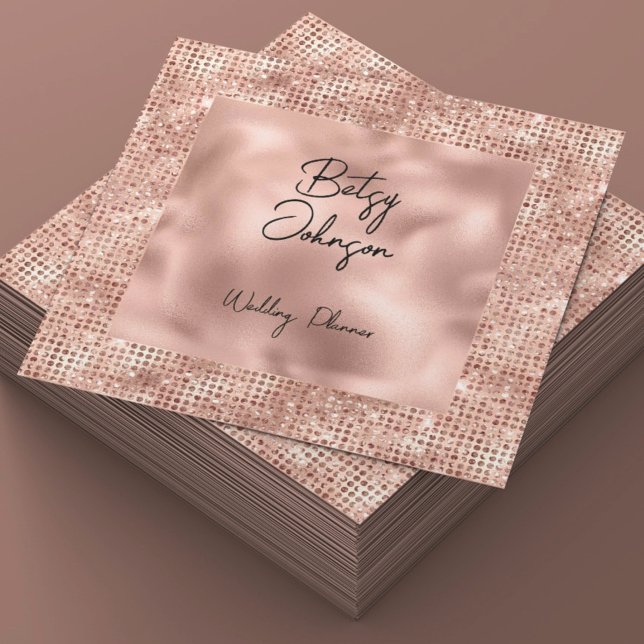 Elegant Rose Gold Glitter and Foil Business Card (Creator Uploaded)