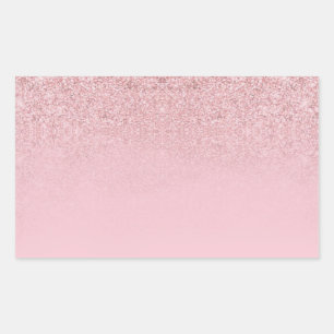 Elegant Rose Gold Glitter Blank Template Modern Rectangular Sticker