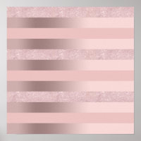 Elegant rose gold glitter & blush pink stripe
