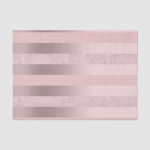 Elegant rose gold glitter & blush pink stripe tissue paper