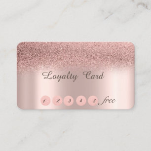 Elegant Rose Gold Glitter Bokeh Loyalty Card