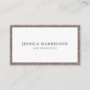 Elegant Rose Gold Glitter Business Card