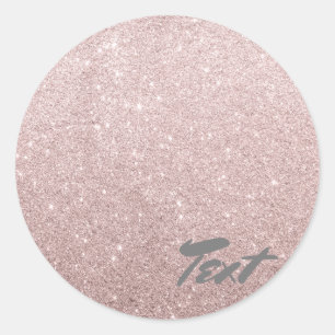 elegant rose gold glitter classic round sticker