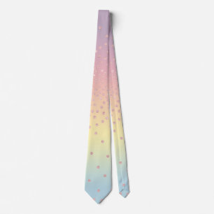Elegant rose gold glitter confetti dots gradient tie