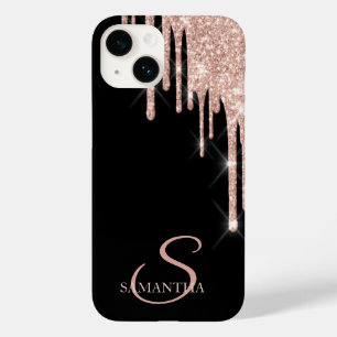Elegant Rose Gold Glitter Drips  Case-Mate iPhone 14 Case