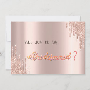 Elegant Rose Gold Glitter Drips Invitation