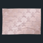 Elegant Rose Gold Glitter Gingerbread Man Pattern Tea Towel<br><div class="desc">Christmas Gingerbread Man Pattern in faux rose gold glitter</div>