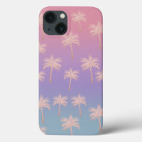 Elegant rose gold glitter gradient palm pattern