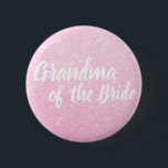 Elegant rose gold glitter grandma of the bride 6 cm round badge<br><div class="desc">Stylish design in faux rose gold glitter.</div>