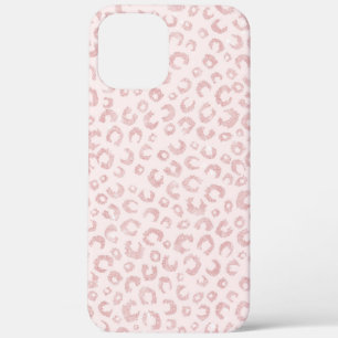 Elegant Rose Gold Glitter Leopard Animal Print iPhone 12 Pro Max Case