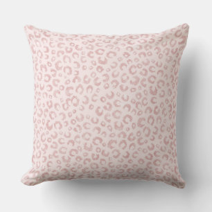 Elegant Rose Gold Glitter Leopard Animal Print Cushion