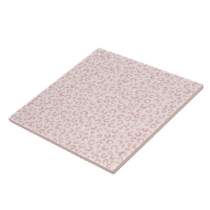 Elegant Rose Gold Glitter Leopard Animal Print Tile