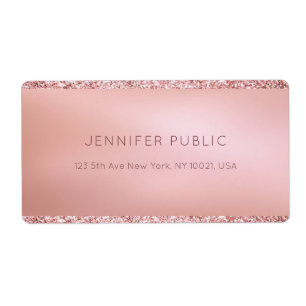 Elegant Rose Gold Glitter Personalised Template