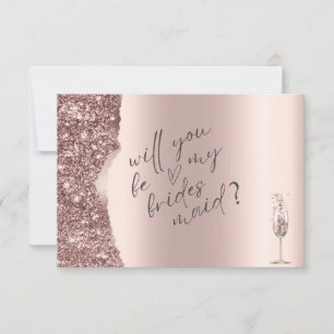 Elegant Rose Gold Glitter Script Invitation