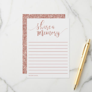 Elegant Rose Gold Glitter Share A Memory Card