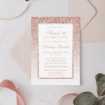 Elegant Rose Gold Glitter Sweet 16 Birthday Invitation<br><div class="desc">Celebrate in style with these simple yet very trendy rose gold glitter 16th birthday party invitations. This design is easy to personalise with your special event wording and your guests will be thrilled when they receive these fabulous invites.</div>