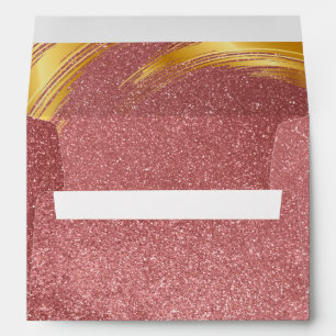 Elegant Rose Gold Glitter Wedding Envelope