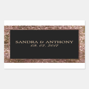 Elegant Rose Gold Glitter Wedding Sticker