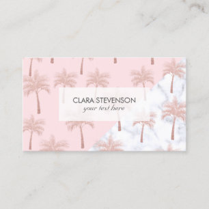 Elegant rose gold glitter & white marble pattern business card