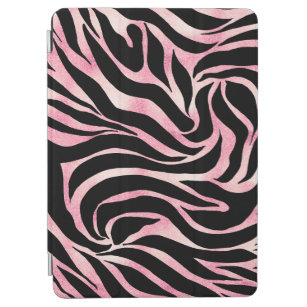 Elegant Rose Gold Glitter Zebra Black Animal Print iPad Air Cover