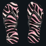 Elegant Rose Gold Glitter Zebra Black Animal Print Jandals<br><div class="desc">This Exotic Style hand-drawn Black and faux Rose Gold Glitter Zebra Print aesthetic design photo print is perfect to add an elegant touch to special celebration events or Glam Home Decor. A modern trendy zebra animal print filled with blush pink colours wavy lines and strokes, forming a beautifully tropical pink...</div>