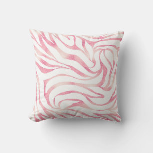 Elegant Rose Gold Glitter Zebra White Animal Print Cushion