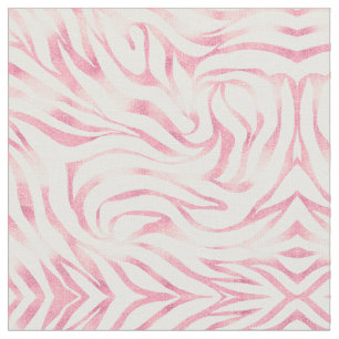 Elegant Rose Gold Glitter Zebra White Animal Print Fabric