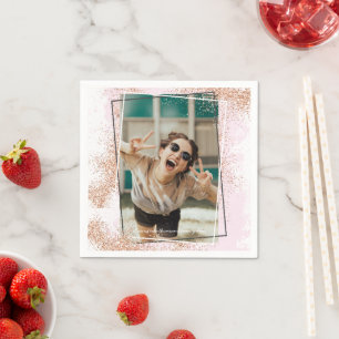 Elegant Rose Gold Graduation Party Napkin