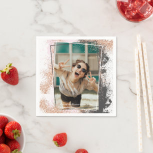 Elegant Rose Gold Graduation Party Napkins