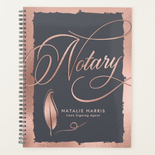 Elegant Rose Gold & Grey Notary Loan Agent Planner