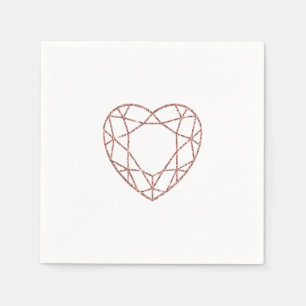 Elegant rose gold heart wedding napkins