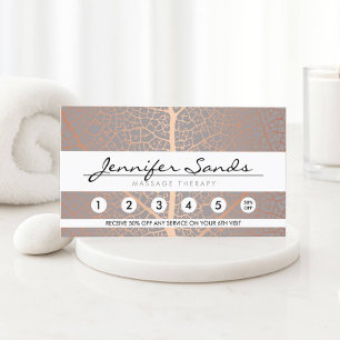 Elegant Rose Gold Leaf Tree Pattern Loyalty Card