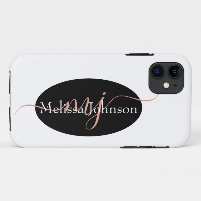 Elegant Rose Gold lettering on Black    Case-Mate iPhone Case (Back (Horizontal))