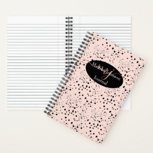 Elegant Rose Gold lettering on Black journal