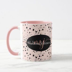 Elegant Rose Gold lettering on Black    Mug