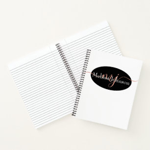 Elegant Rose Gold lettering on Black Notebook