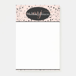 Elegant Rose Gold lettering on Black    Notepad